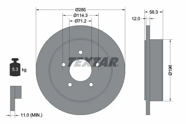 Bremsscheibe TEXTAR 92169100