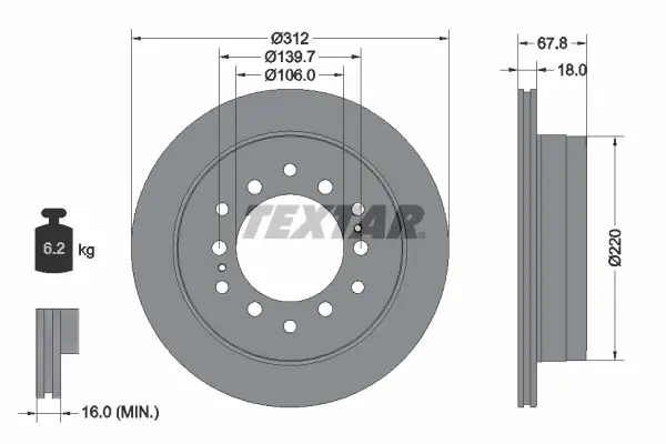Bremsscheibe Hinterachse TEXTAR 92170103