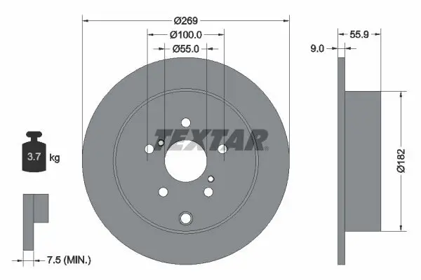 Bremsscheibe TEXTAR 92170403