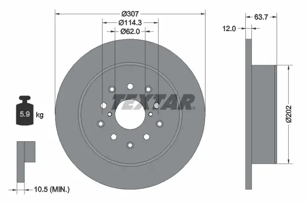 Bremsscheibe Hinterachse TEXTAR 92170803