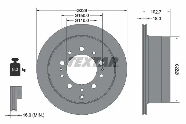 Bremsscheibe TEXTAR 92172803