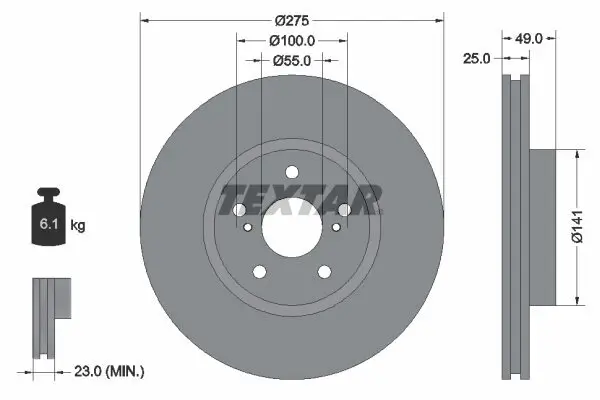 Bremsscheibe TEXTAR 92173103