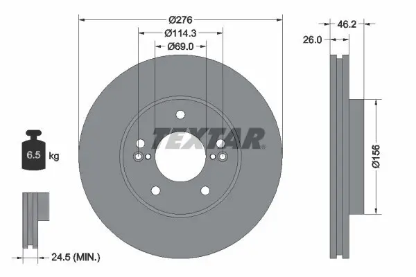 Bremsscheibe Vorderachse TEXTAR 92173203