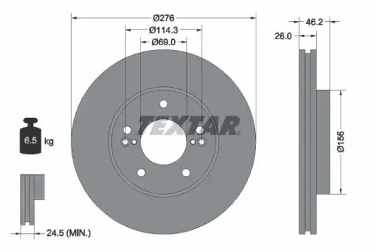 Bremsscheibe Vorderachse TEXTAR 92173203 Bild Bremsscheibe Vorderachse TEXTAR 92173203