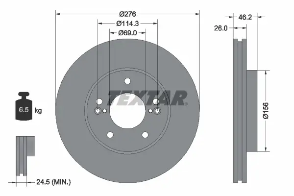 Bremsscheibe Vorderachse TEXTAR 92173203