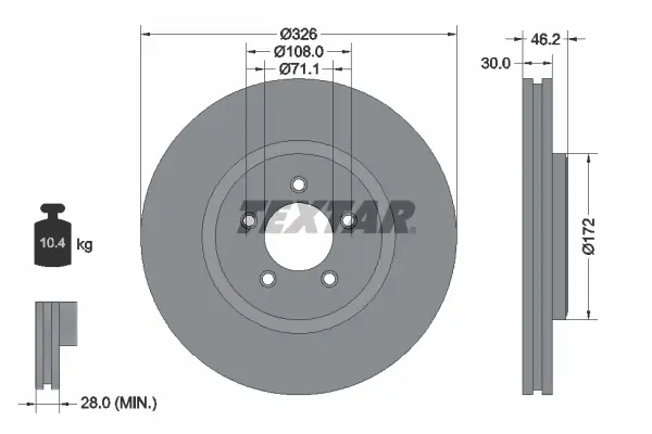 Bremsscheibe Vorderachse TEXTAR 92173505