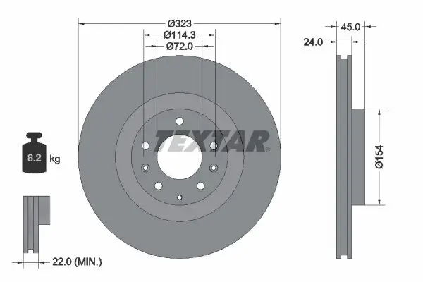 Bremsscheibe TEXTAR 92174403