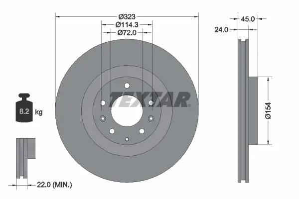 Bremsscheibe Vorderachse TEXTAR 92174403