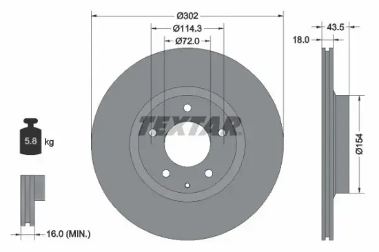 Bremsscheibe TEXTAR 92174503 Bild Bremsscheibe TEXTAR 92174503