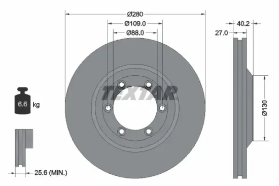 Bremsscheibe Vorderachse TEXTAR 92174803 Bild Bremsscheibe Vorderachse TEXTAR 92174803