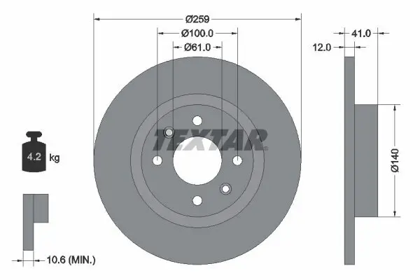 Bremsscheibe TEXTAR 92175103