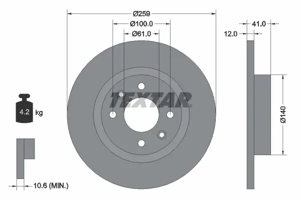 Bremsscheibe Vorderachse TEXTAR 92175103