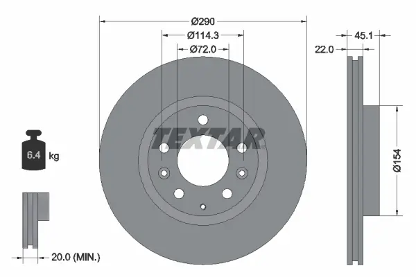 Bremsscheibe Vorderachse TEXTAR 92175603