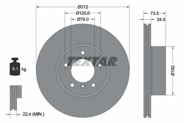 Bremsscheibe TEXTAR 92176105