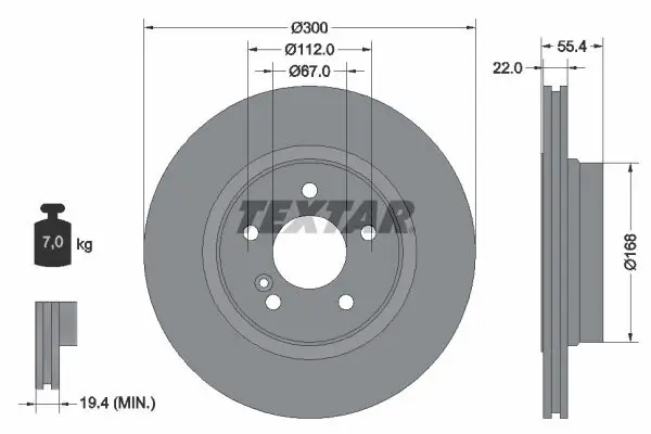 Bremsscheibe TEXTAR 92176203