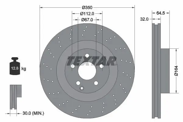 Bremsscheibe TEXTAR 92176405