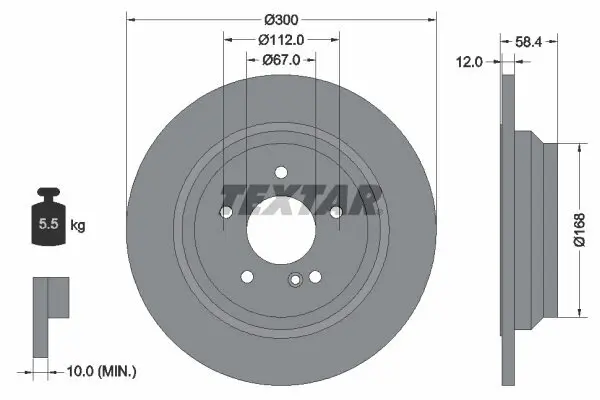 Bremsscheibe TEXTAR 92176503 Bild Bremsscheibe TEXTAR 92176503