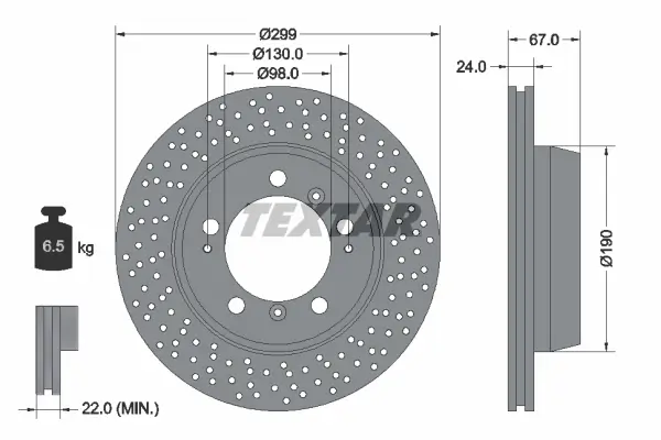 Bremsscheibe Hinterachse TEXTAR 92176705