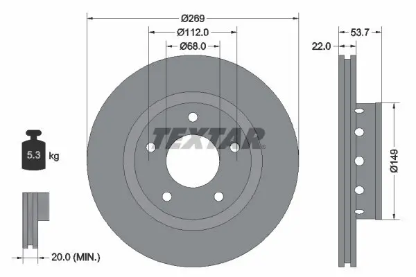 Bremsscheibe TEXTAR 92176803