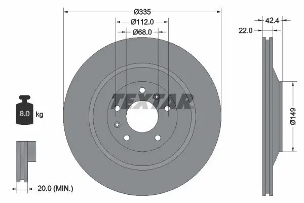 Bremsscheibe TEXTAR 92177005