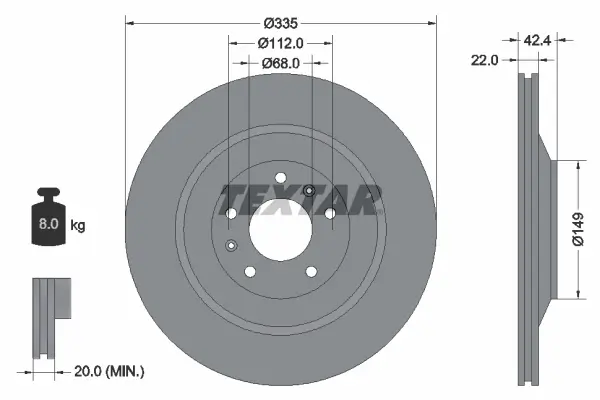 Bremsscheibe Hinterachse TEXTAR 92177005
