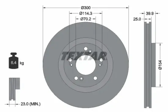 Bremsscheibe Vorderachse TEXTAR 92177803 Bild Bremsscheibe Vorderachse TEXTAR 92177803
