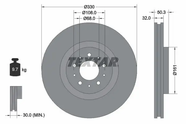 Bremsscheibe TEXTAR 92178103