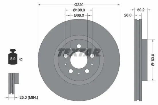 Bremsscheibe Vorderachse TEXTAR 92178203 Bild Bremsscheibe Vorderachse TEXTAR 92178203