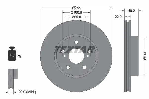 Bremsscheibe TEXTAR 92179503