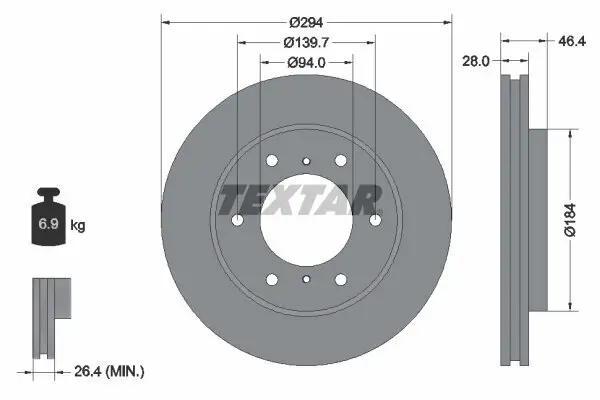 Bremsscheibe TEXTAR 92180205