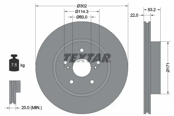 Bremsscheibe Vorderachse TEXTAR 92180403