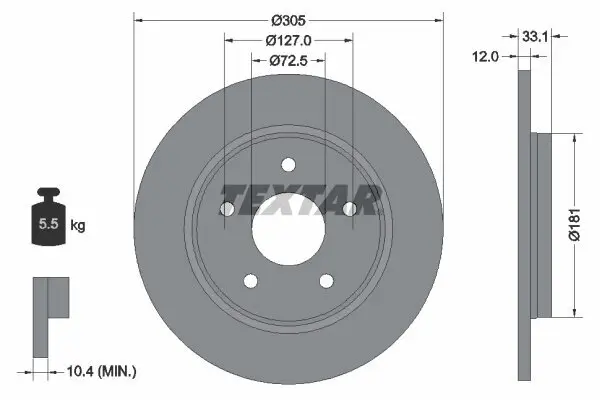 Bremsscheibe TEXTAR 92181005