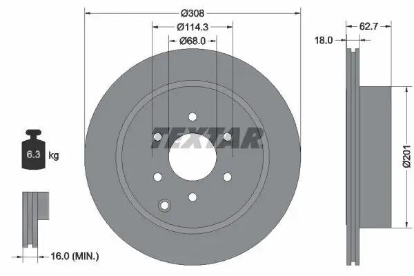 Bremsscheibe TEXTAR 92181603