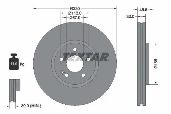 Bremsscheibe TEXTAR 92181903