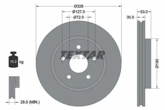 Bremsscheibe Vorderachse TEXTAR 92184505 Bild Bremsscheibe Vorderachse TEXTAR 92184505