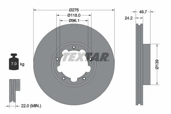 Bremsscheibe TEXTAR 93185303 Bild Bremsscheibe TEXTAR 93185303