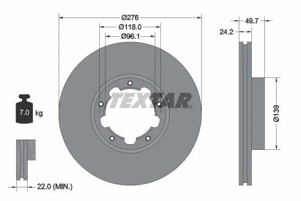 Bremsscheibe Vorderachse TEXTAR 93185303
