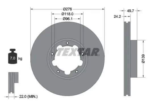 Bremsscheibe Vorderachse TEXTAR 93185303 Bild Bremsscheibe Vorderachse TEXTAR 93185303