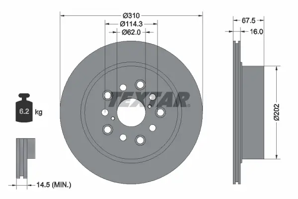 Bremsscheibe Hinterachse TEXTAR 92185703
