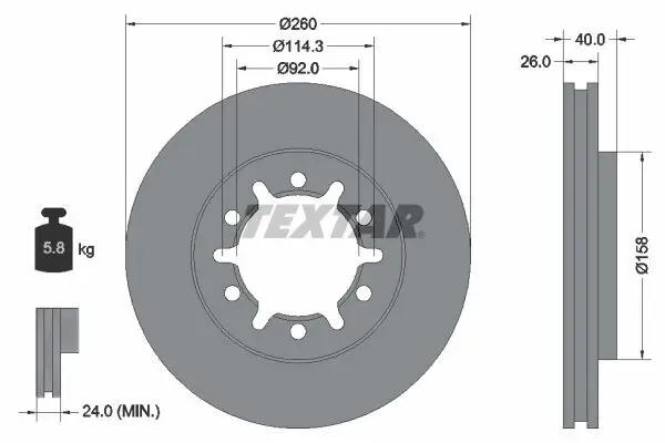 Bremsscheibe Vorderachse TEXTAR 92186103