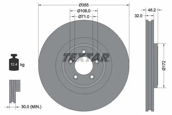 Bremsscheibe TEXTAR 92186305