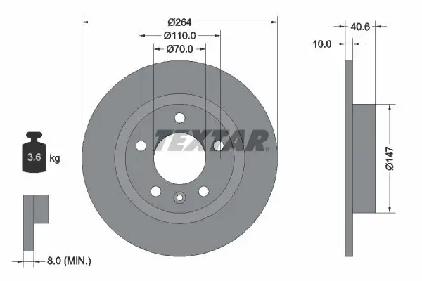 Bremsscheibe TEXTAR 92186403