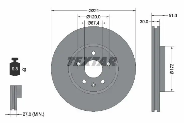 Bremsscheibe TEXTAR 92187005