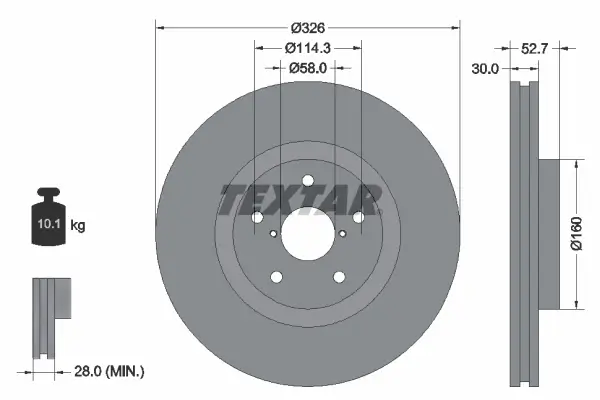 Bremsscheibe Vorderachse TEXTAR 92194303