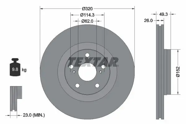 Bremsscheibe TEXTAR 92195303