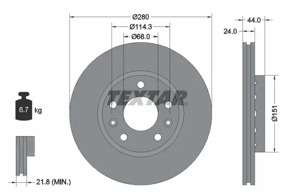 Bremsscheibe Vorderachse TEXTAR 92195505