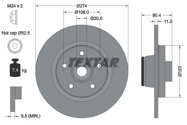 Bremsscheibe TEXTAR 92196203