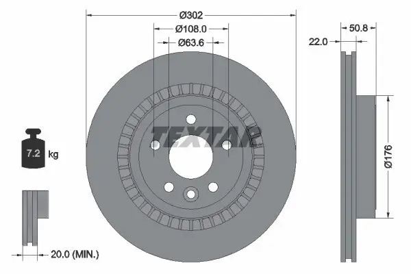 Bremsscheibe TEXTAR 92196403