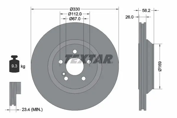 Bremsscheibe TEXTAR 92197903