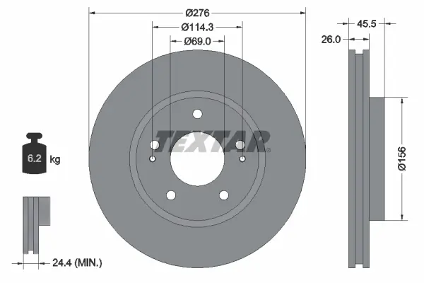 Bremsscheibe Vorderachse TEXTAR 92198203